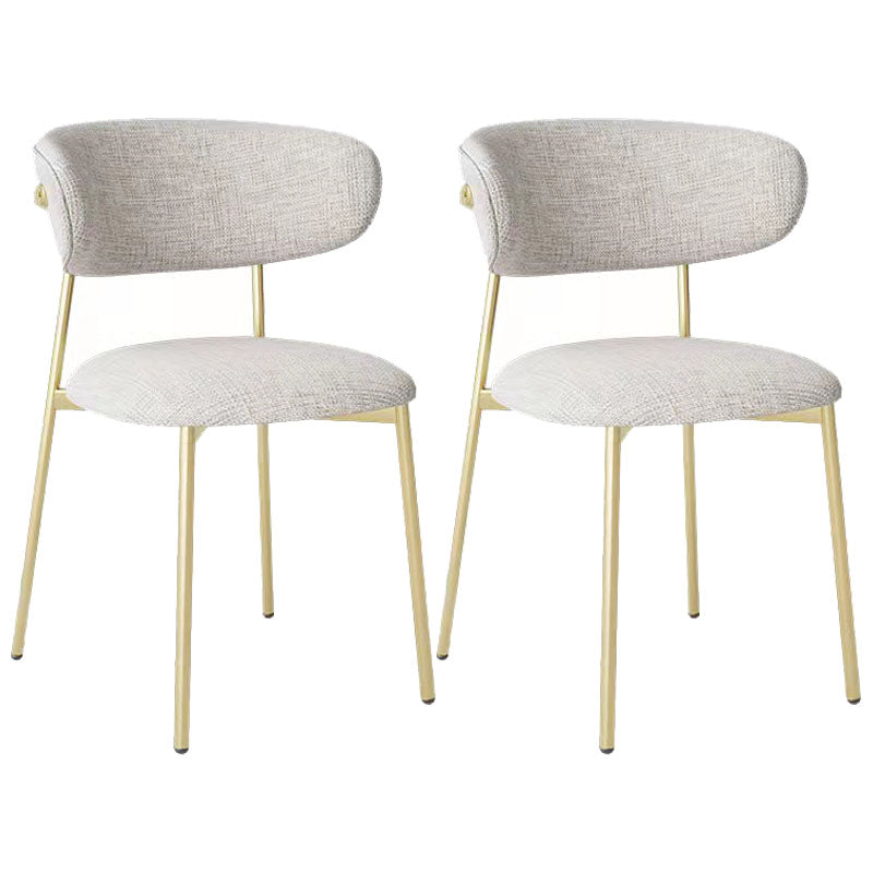 Glam Style Dining Chair Upholstered Open Back Dining Chair for Dining Room