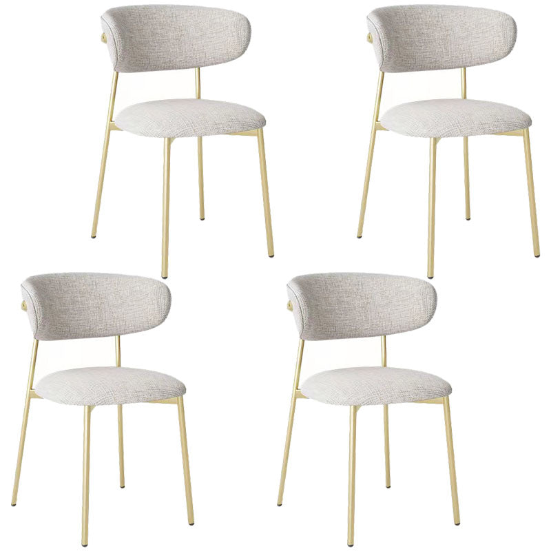 Glam Style Dining Chair Upholstered Open Back Dining Chair for Dining Room