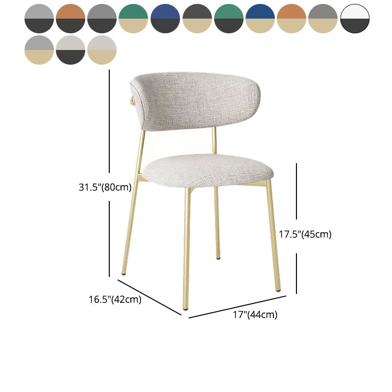 Glam Style Dining Chair Upholstered Open Back Dining Chair for Dining Room