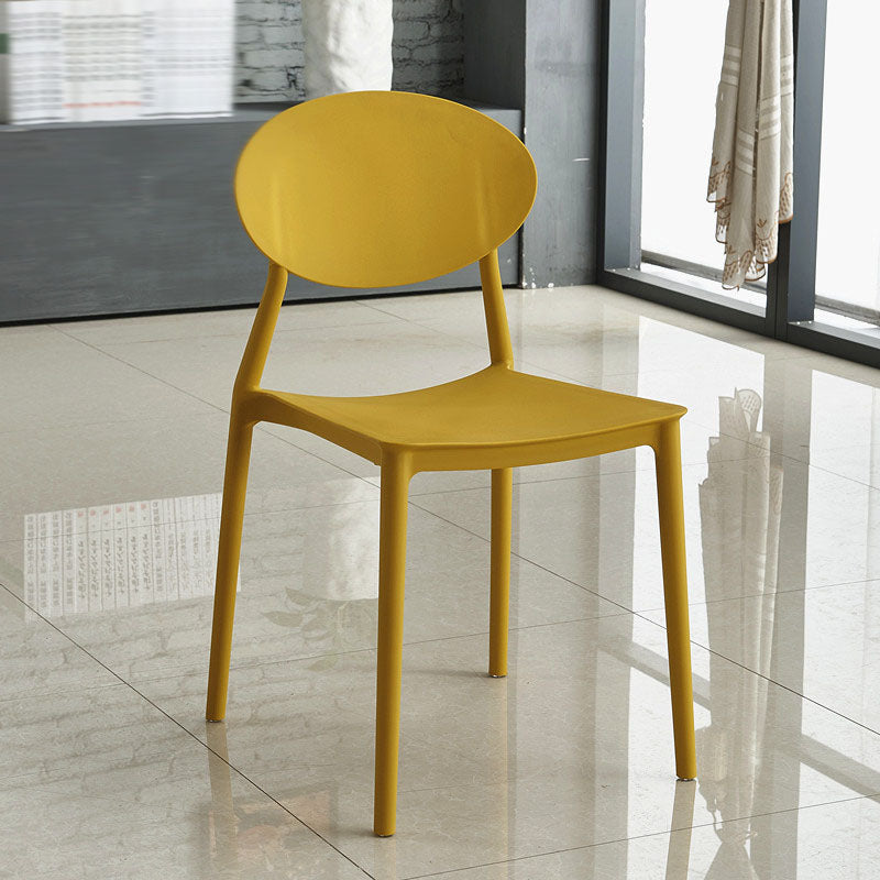 Modern Style Side Chair Plastic Open Back Dining Chair for Kitchen