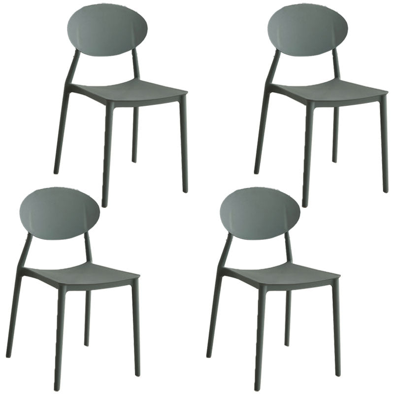 Modern Style Side Chair Plastic Open Back Dining Chair for Kitchen