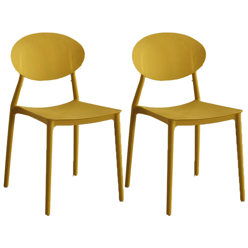 Modern Style Side Chair Plastic Open Back Dining Chair for Kitchen