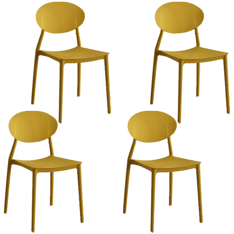 Modern Style Side Chair Plastic Open Back Dining Chair for Kitchen