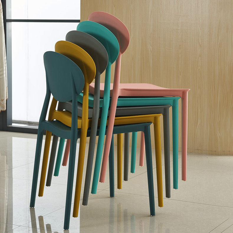 Modern Style Side Chair Plastic Open Back Dining Chair for Kitchen