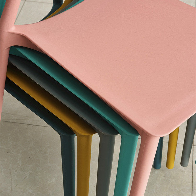 Modern Style Side Chair Plastic Open Back Dining Chair for Kitchen