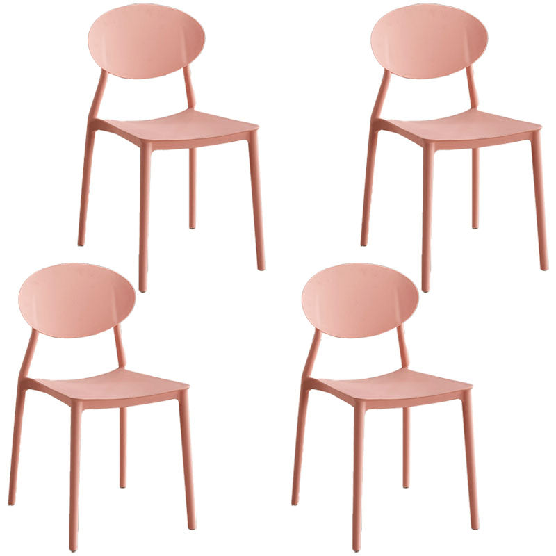 Modern Style Side Chair Plastic Open Back Dining Chair for Kitchen