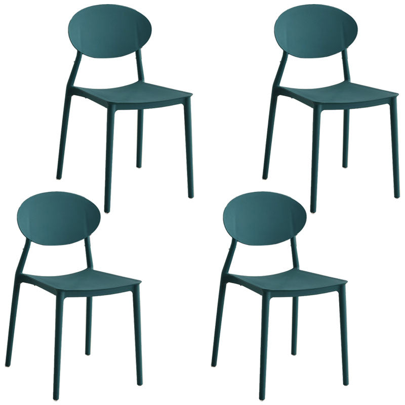 Modern Style Side Chair Plastic Open Back Dining Chair for Kitchen