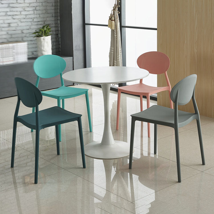 Modern Style Side Chair Plastic Open Back Dining Chair for Kitchen