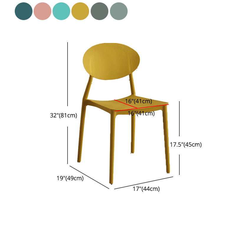 Modern Style Side Chair Plastic Open Back Dining Chair for Kitchen