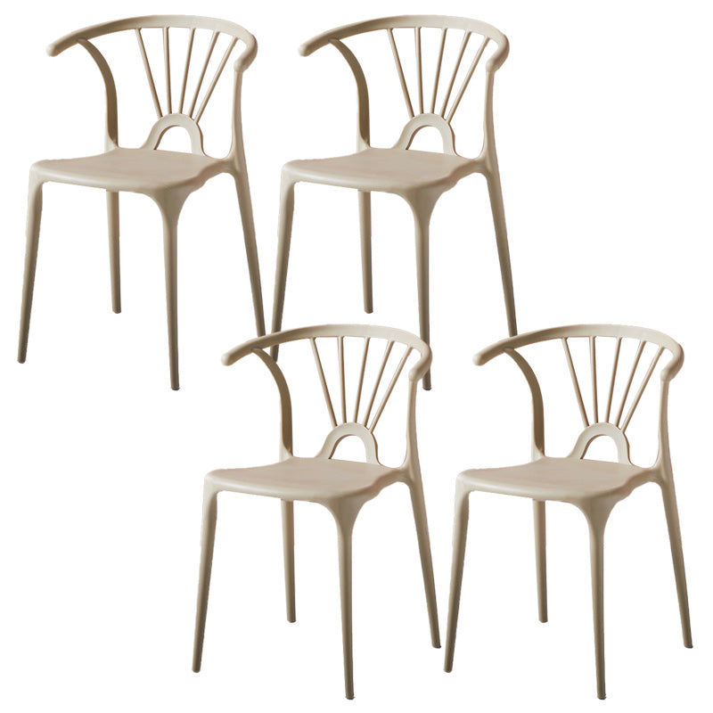 Scandinavian Plastic Indoor-Outdoor Chair Windsor Back Side Chair