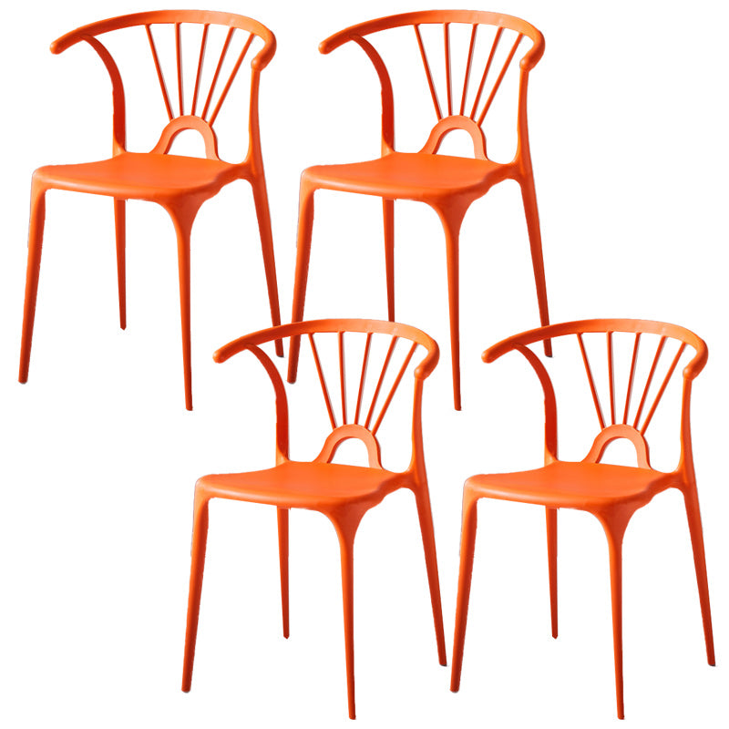 Scandinavian Plastic Indoor-Outdoor Chair Windsor Back Side Chair