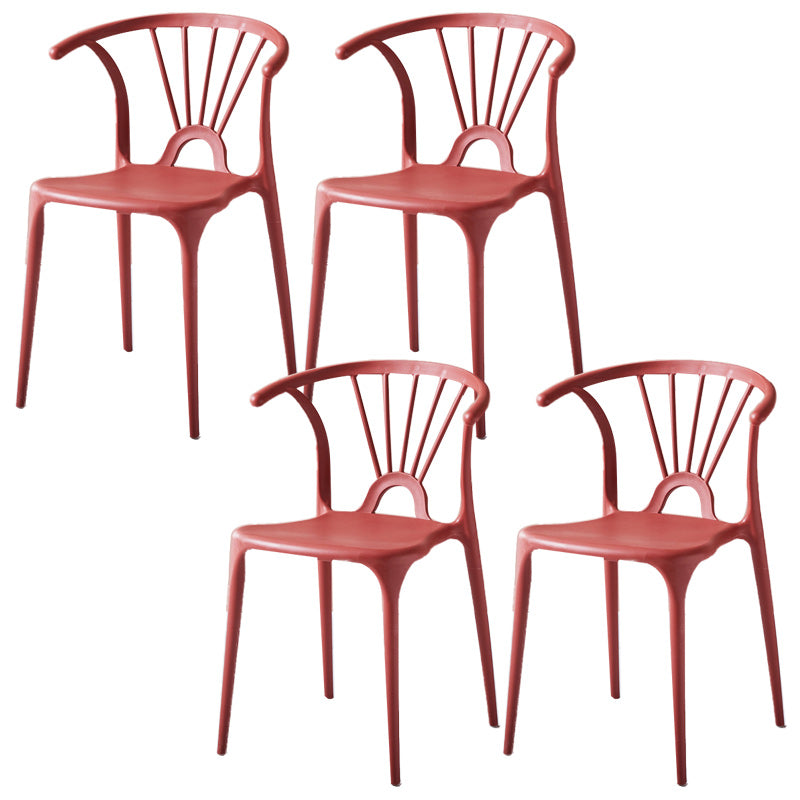 Scandinavian Plastic Indoor-Outdoor Chair Windsor Back Side Chair