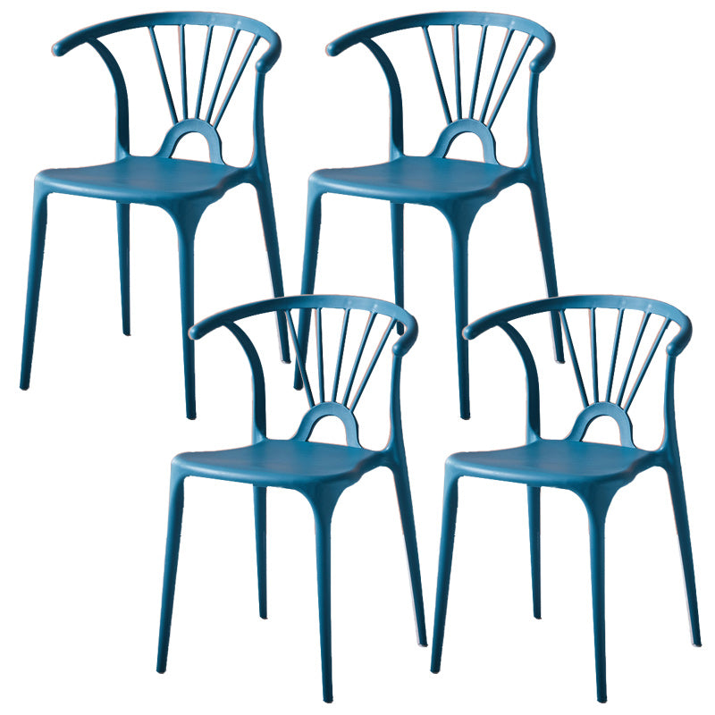 Scandinavian Plastic Indoor-Outdoor Chair Windsor Back Side Chair