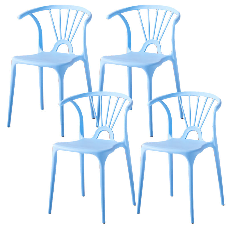 Scandinavian Plastic Indoor-Outdoor Chair Windsor Back Side Chair