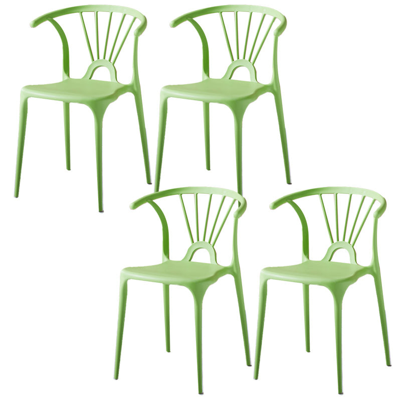 Scandinavian Plastic Indoor-Outdoor Chair Windsor Back Side Chair