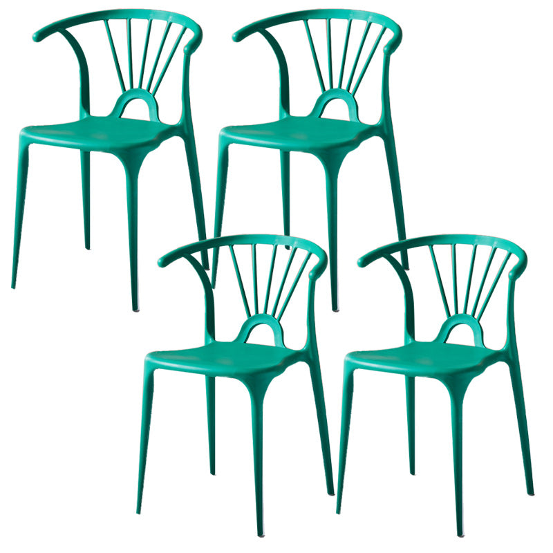 Scandinavian Plastic Indoor-Outdoor Chair Windsor Back Side Chair