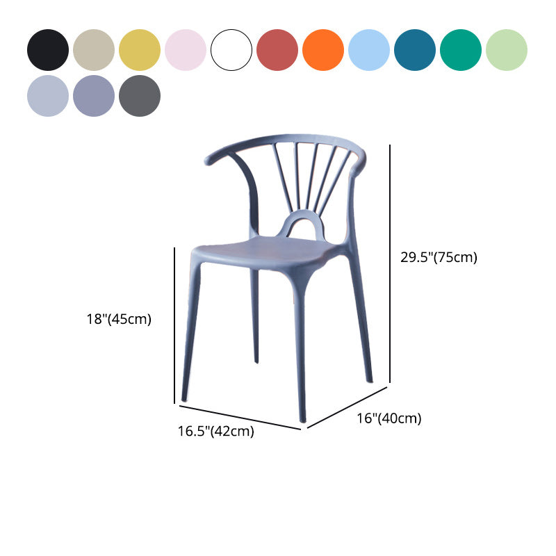 Scandinavian Plastic Indoor-Outdoor Chair Windsor Back Side Chair