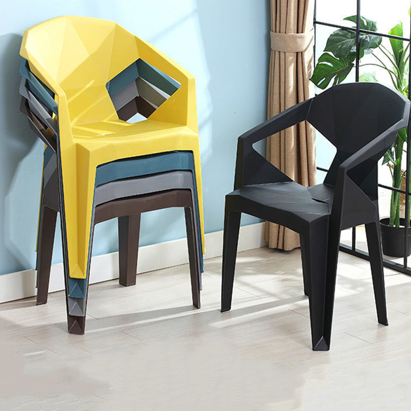 Modern Style Arm Chair Plastic Indoor Stackable Dining Chair