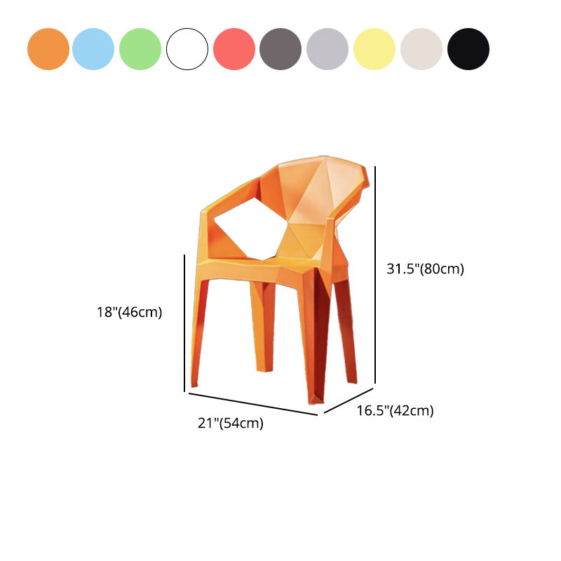 Modern Style Arm Chair Plastic Indoor Stackable Dining Chair