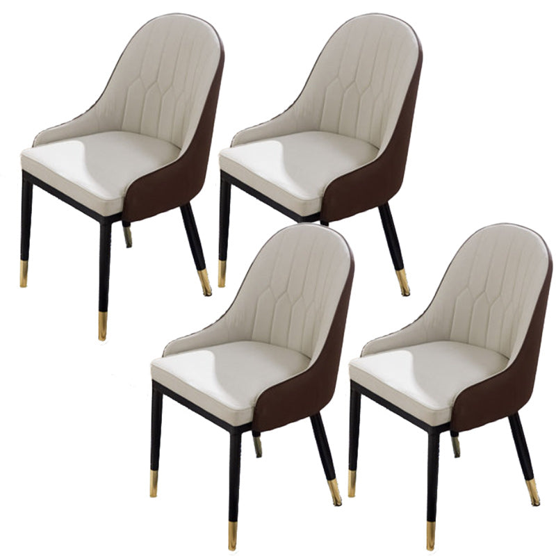 Nordic Dining Room Dining Chairs Armless Faux Leather Kitchen Side Chairs