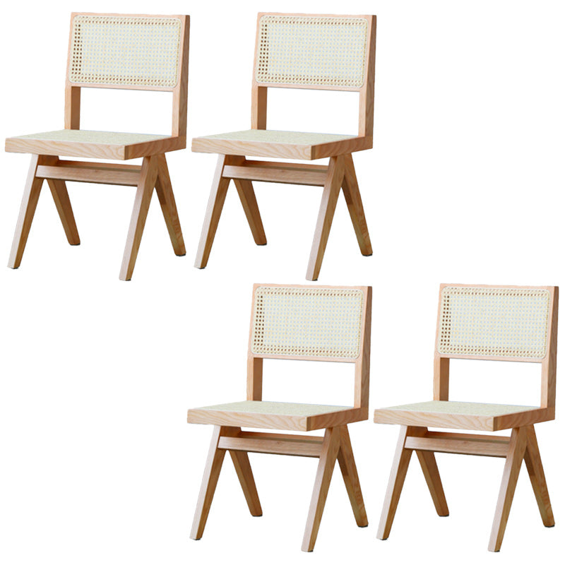 Armless Dining Chairs Modern Solid Wood Side Chairs for Dining Room