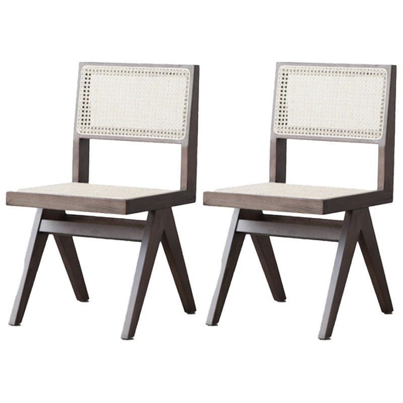 Armless Dining Chairs Modern Solid Wood Side Chairs for Dining Room