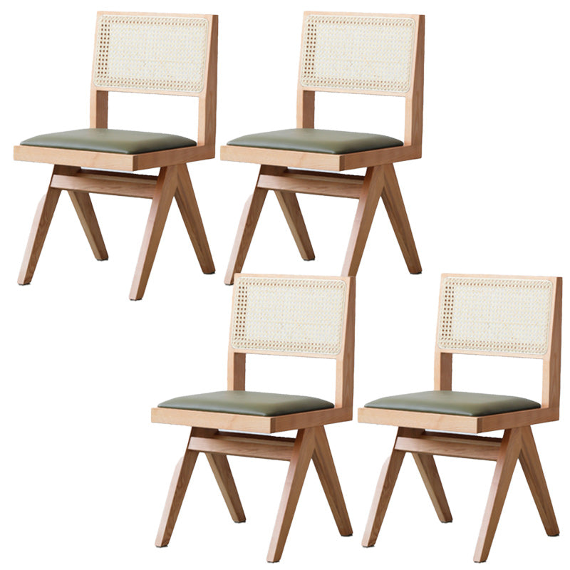 Armless Dining Chairs Modern Solid Wood Side Chairs for Dining Room