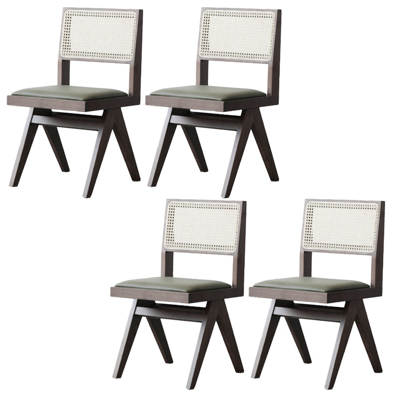 Armless Dining Chairs Modern Solid Wood Side Chairs for Dining Room