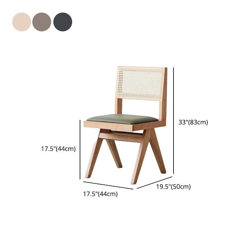 Armless Dining Chairs Modern Solid Wood Side Chairs for Dining Room