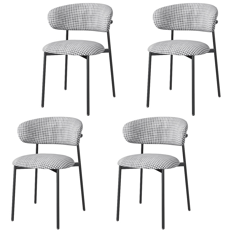 Glam Style Dining Chair Upholstered Open Back Dining Chair for Home