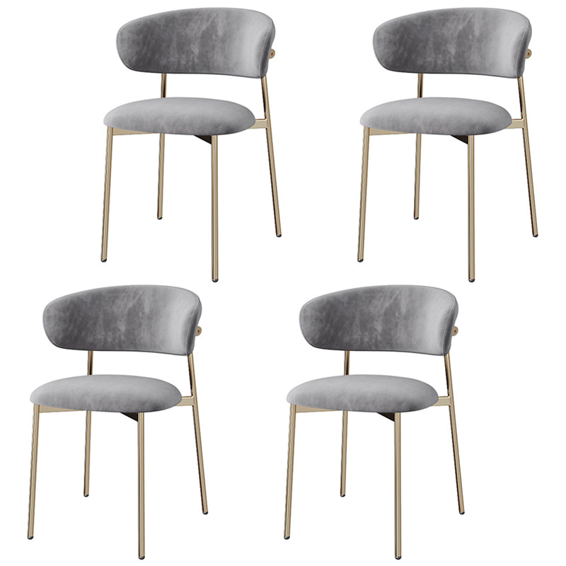 Glam Style Dining Chair Upholstered Open Back Dining Chair for Home