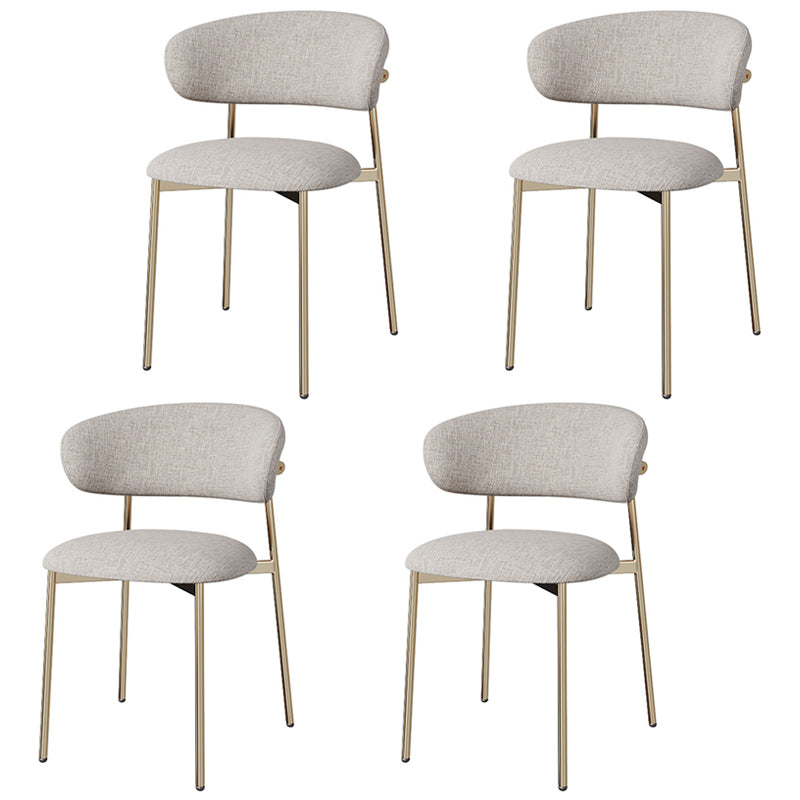 Glam Style Dining Chair Upholstered Open Back Dining Chair for Home