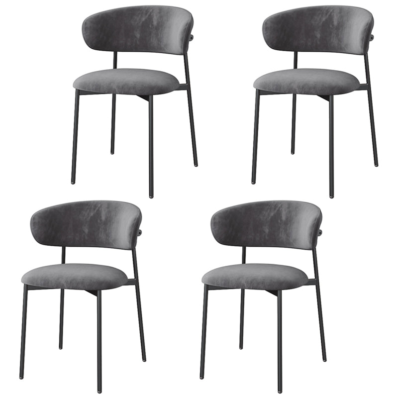 Glam Style Dining Chair Upholstered Open Back Dining Chair for Home