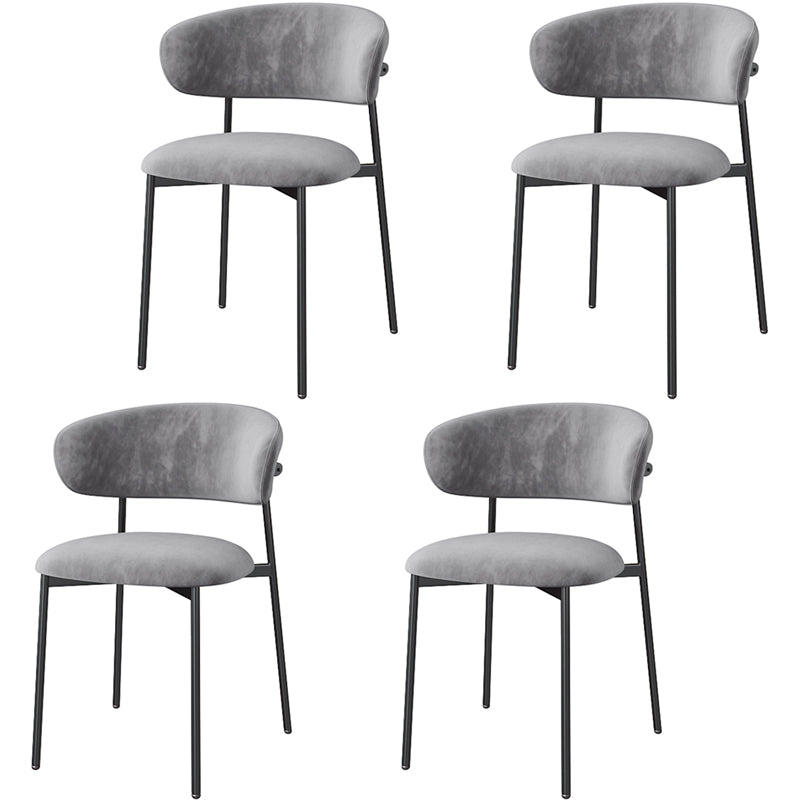 Glam Style Dining Chair Upholstered Open Back Dining Chair for Home