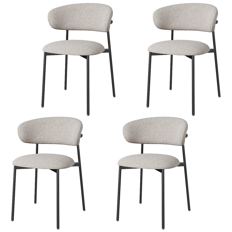 Glam Style Dining Chair Upholstered Open Back Dining Chair for Home