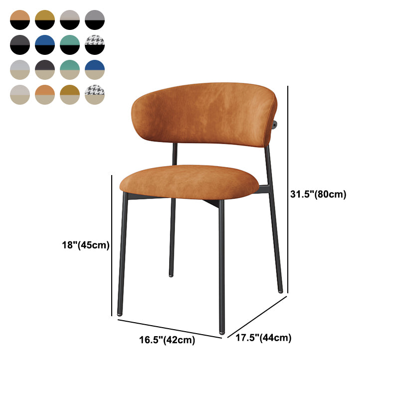 Glam Style Dining Chair Upholstered Open Back Dining Chair for Home