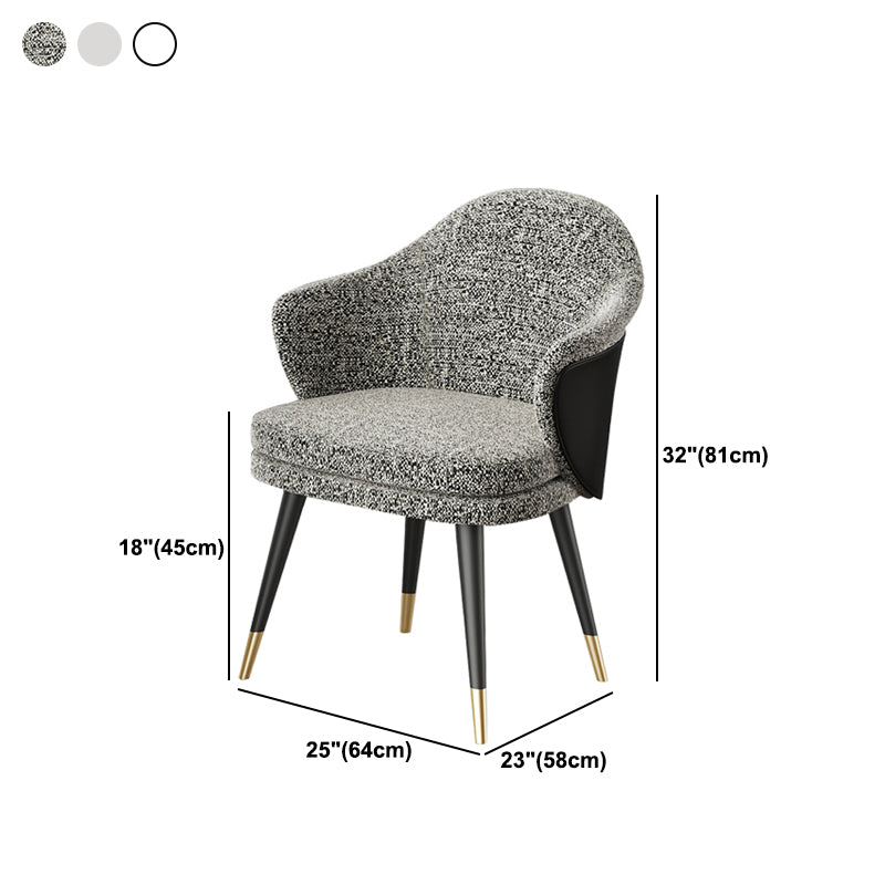 Glam Style Dining Chair Upholstered Dining Armchair for Indoor