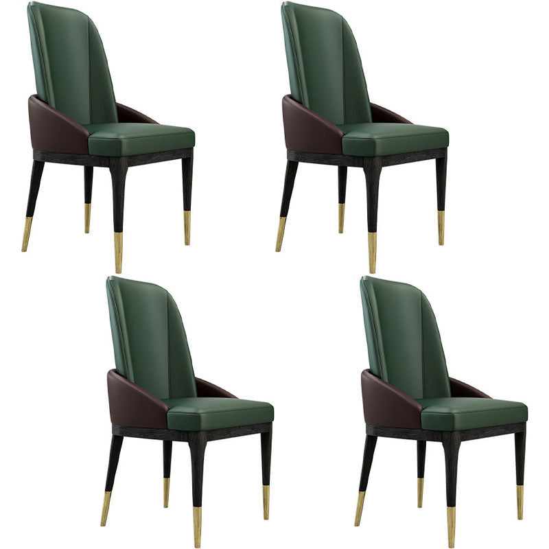 Nordic Dining Room Dining Chairs Armless Faux Leather Kitchen Chairs