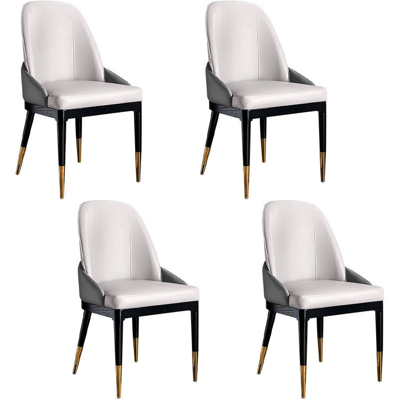 Nordic Dining Room Dining Chairs Armless Faux Leather Kitchen Chairs