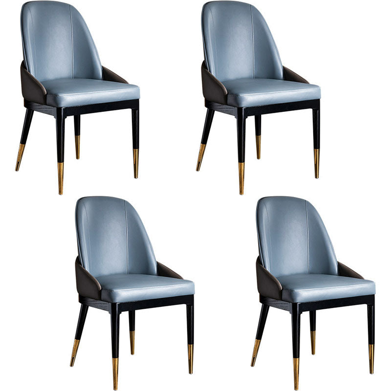 Nordic Dining Room Dining Chairs Armless Faux Leather Kitchen Chairs