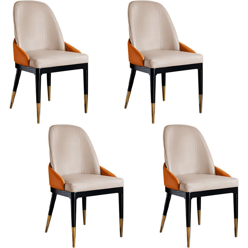 Nordic Dining Room Dining Chairs Armless Faux Leather Kitchen Chairs