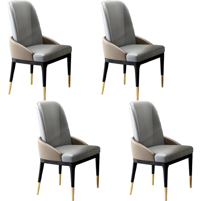 Nordic Dining Room Dining Chairs Armless Faux Leather Kitchen Chairs