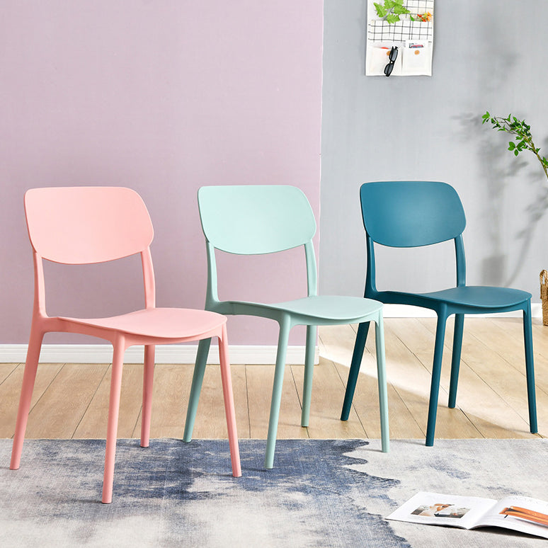 Contemporary Plastic Side Chair Indoor-Outdoor Open Back Chair