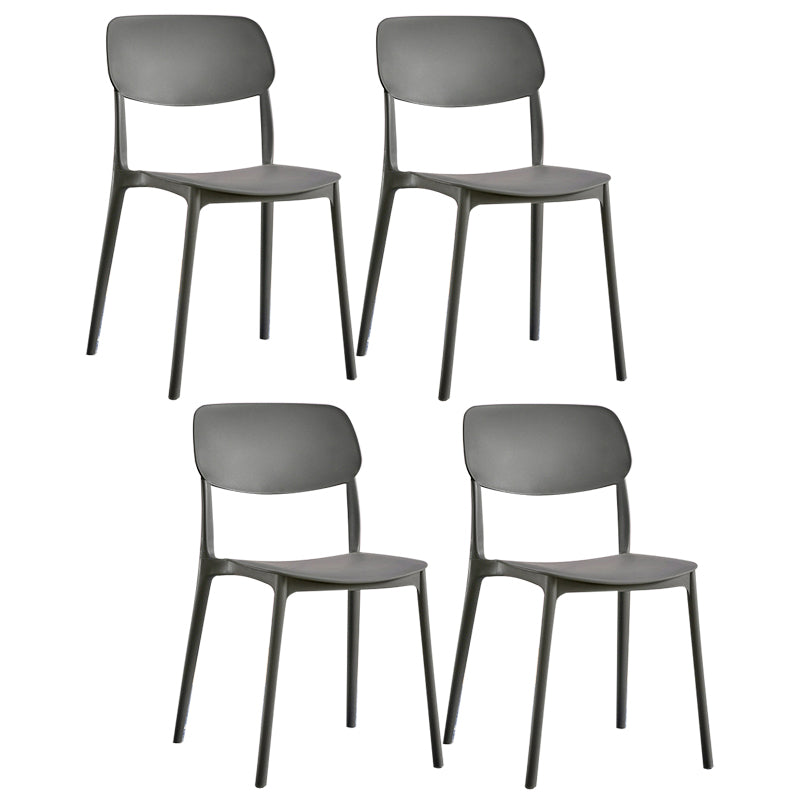 Contemporary Plastic Side Chair Indoor-Outdoor Open Back Chair