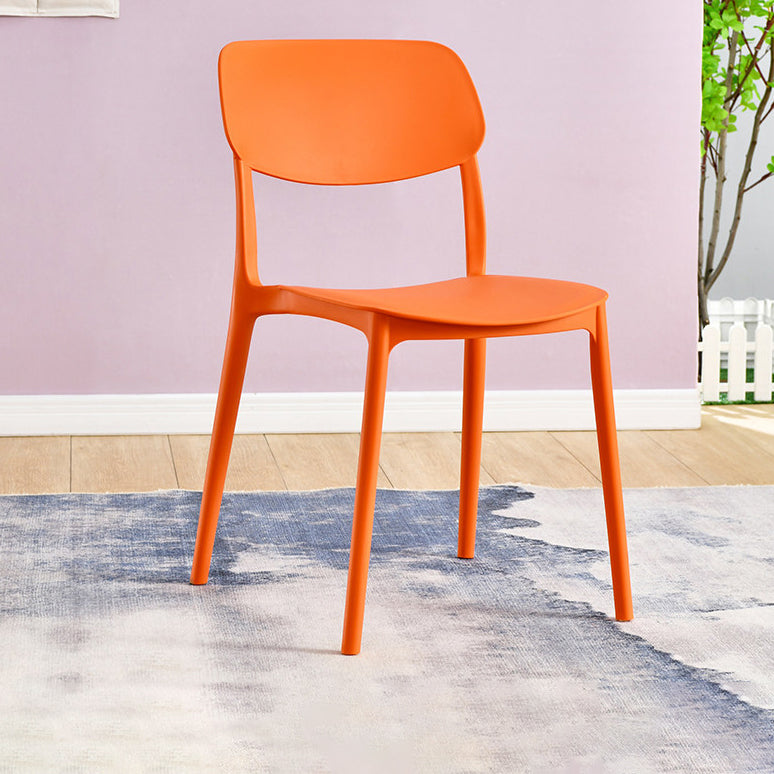 Contemporary Plastic Side Chair Indoor-Outdoor Open Back Chair