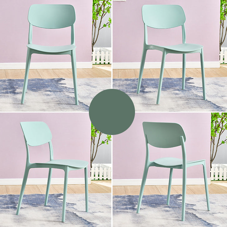 Contemporary Plastic Side Chair Indoor-Outdoor Open Back Chair