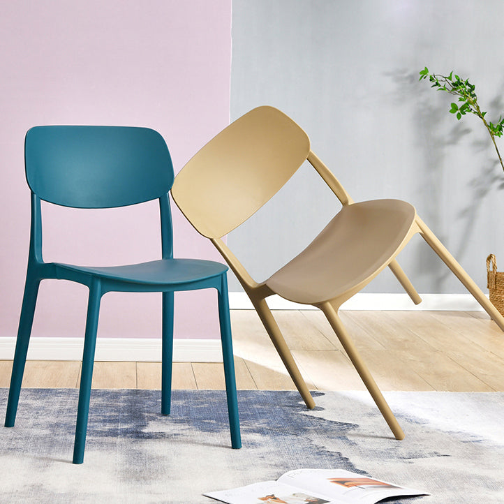 Contemporary Plastic Side Chair Indoor-Outdoor Open Back Chair