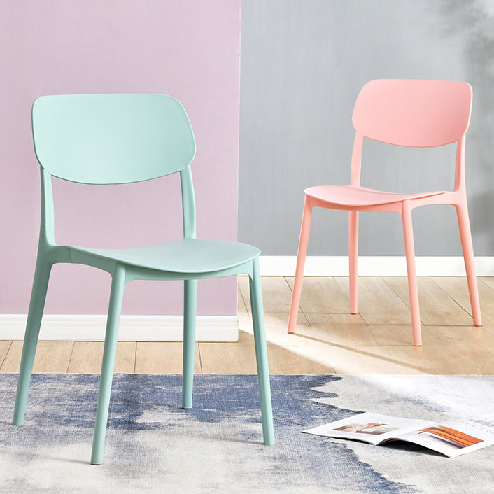 Contemporary Plastic Side Chair Indoor-Outdoor Open Back Chair