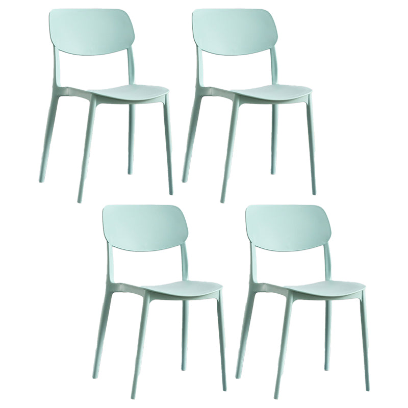 Contemporary Plastic Side Chair Indoor-Outdoor Open Back Chair