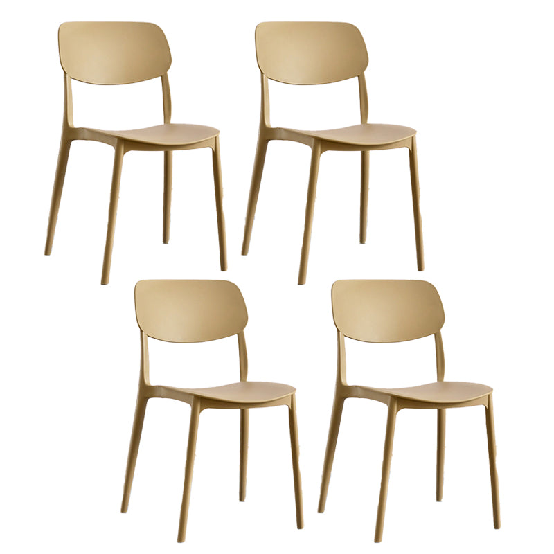 Contemporary Plastic Side Chair Indoor-Outdoor Open Back Chair